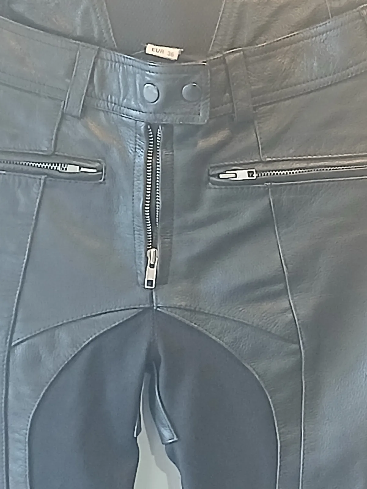 Fern by Whites Powersports Black Leather Motorcycle Riding Pants UK 10 EUR 36